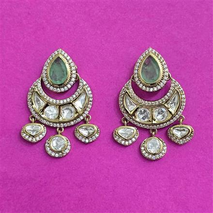Kundan Classic Earring With Mehndi Plating