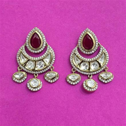 Kundan Classic Earring With Mehndi Plating