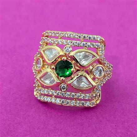 Kundan Classic Ring With Gold Plating