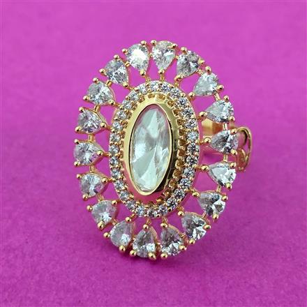 Kundan Classic Ring With Gold Plating