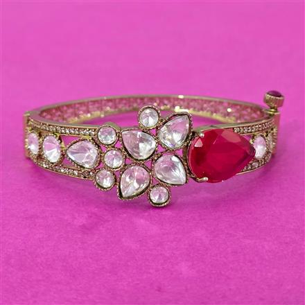 Kundan Openable Kada With Mehndi Plating