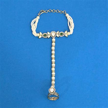 Kundan Classic Hath Pan With Mehndi Plating