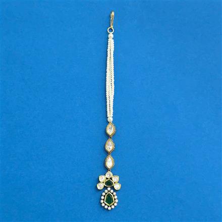 Kundan Delicate Tikka With Mehndi Plating