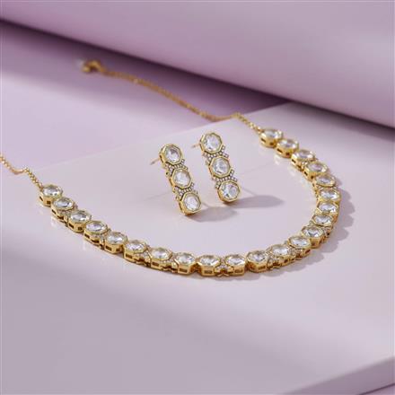 Kundan Classic Necklace Set With Mehndi Plating