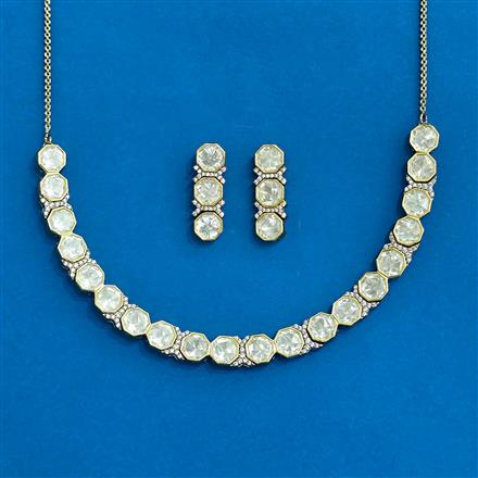 Kundan Classic Necklace Set With Mehndi Plating
