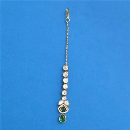 Kundan Delicate Tikka With Mehndi Plating