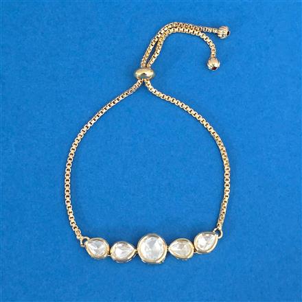 Kundan Adjustable Bracelet With Carat Plating
