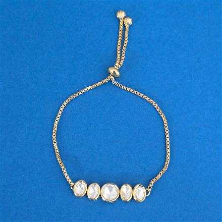 Kundan Adjustable Bracelet With Carat Plating