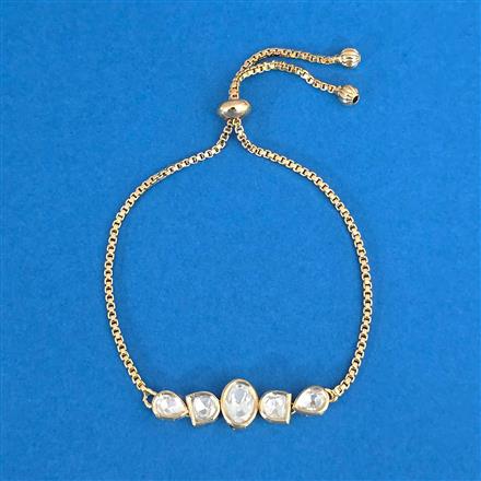 Kundan Adjustable Bracelet With Carat Plating