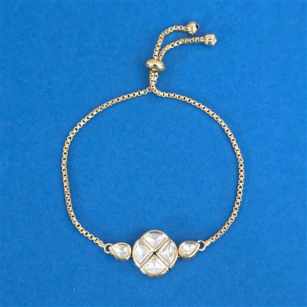 Kundan Adjustable Bracelet With Carat Plating