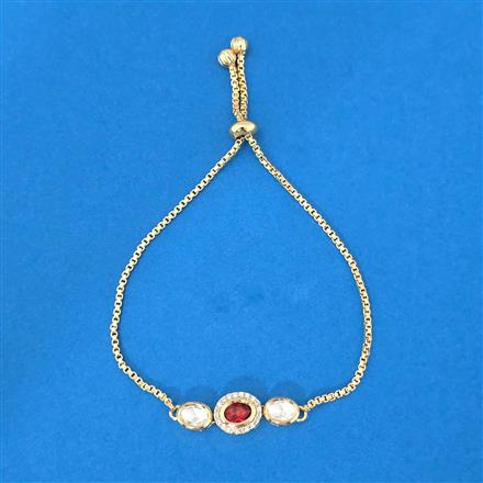Kundan Adjustable Bracelet With Carat Plating