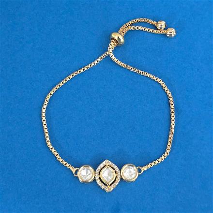Kundan Adjustable Bracelet With Carat Plating