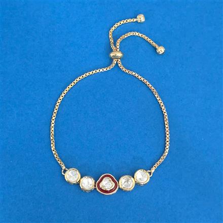 Kundan Adjustable Bracelet With Carat Plating