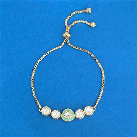 Kundan Adjustable Bracelet With Carat Plating