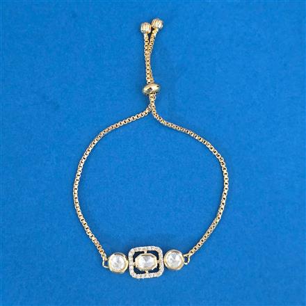 Kundan Adjustable Bracelet With Carat Plating