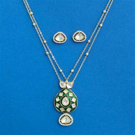 Kundan Chain Pendant Set With Carat Plating