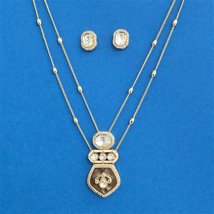 Kundan Chain Pendant Set With Carat Plating