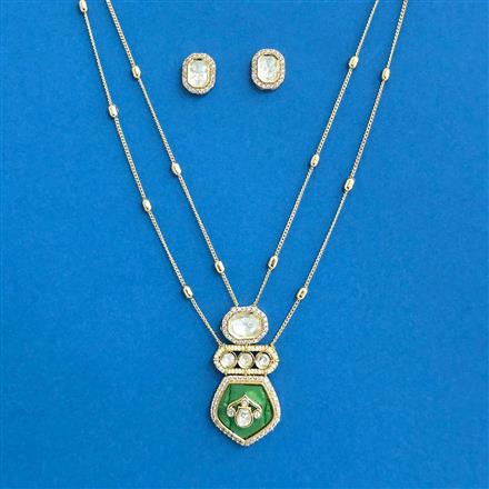 Kundan Chain Pendant Set With Carat Plating