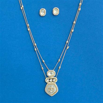 Kundan Chain Pendant Set With Carat Plating