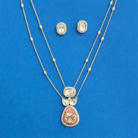 Kundan Chain Pendant Set With Carat Plating