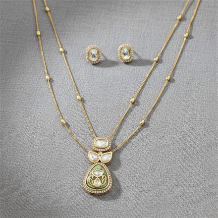 Kundan Chain Pendant Set With Carat Plating