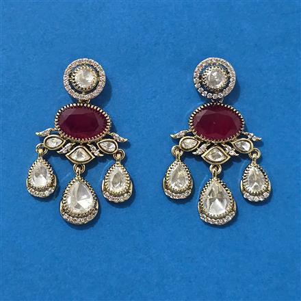 Kundan Classic Earring With Mehndi Plating