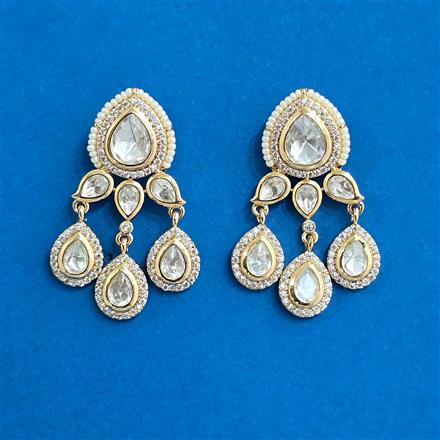 Kundan Classic Earring With Mehndi Carat Gold Plating