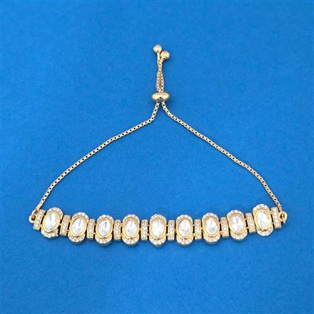 Kundan Adjustable Bracelet With Mehndi Carat Plating
