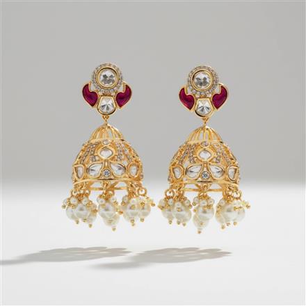Kundan Jhumki With Carat Plating