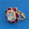 Kundan Adjustable Ring With Carat Gold Plating
