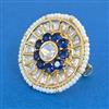 Kundan Adjustable Ring With Carat Gold Plating