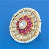 Kundan Adjustable Ring With Carat Gold Plating