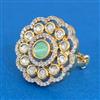 Kundan Adjustable Ring With Carat Gold Plating