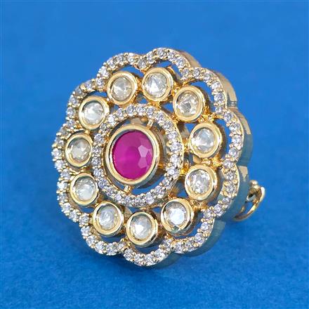 Kundan Adjustable Ring With Carat Gold Plating