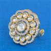 Kundan Adjustable Ring With Carat Gold Plating