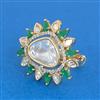 Kundan Adjustable Ring With Carat Gold Plating