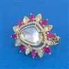 Kundan Adjustable Ring With Carat Gold Plating