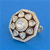 Kundan Adjustable Ring With Carat Gold Plating