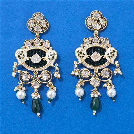 Kundan Moti Earring With Carat Gold Plating