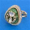 Kundan Adjustable Ring With Gold Plating