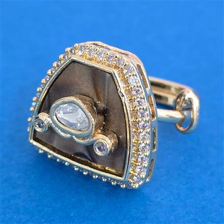 Kundan Adjustable Ring With Gold Plating