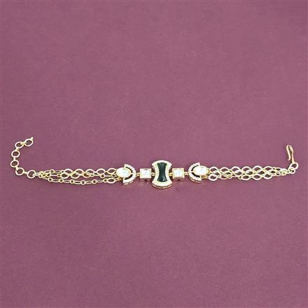 Kundan Adjustable Bracelet With Carat Gold Plating