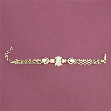 Kundan Adjustable Bracelet With Carat Gold Plating
