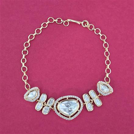 Kundan Adjustable Bracelet With Carat Gold Plating