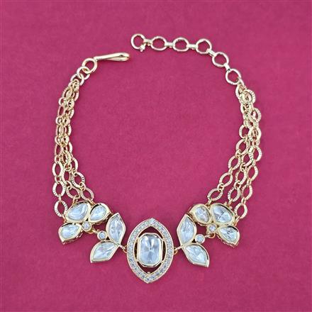 Kundan Adjustable Bracelet With Carat Gold Plating