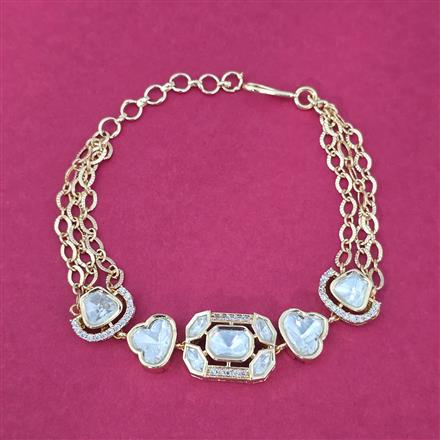 Kundan Adjustable Bracelet With Carat Gold Plating