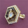 Kundan Adjustable Ring With Carat Gold Plating