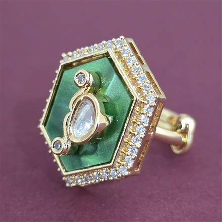Kundan Adjustable Ring With Carat Gold Plating