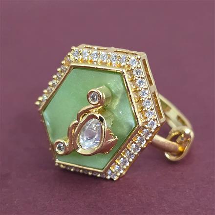 Kundan Adjustable Ring With Carat Gold Plating