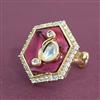 Kundan Adjustable Ring With Carat Gold Plating